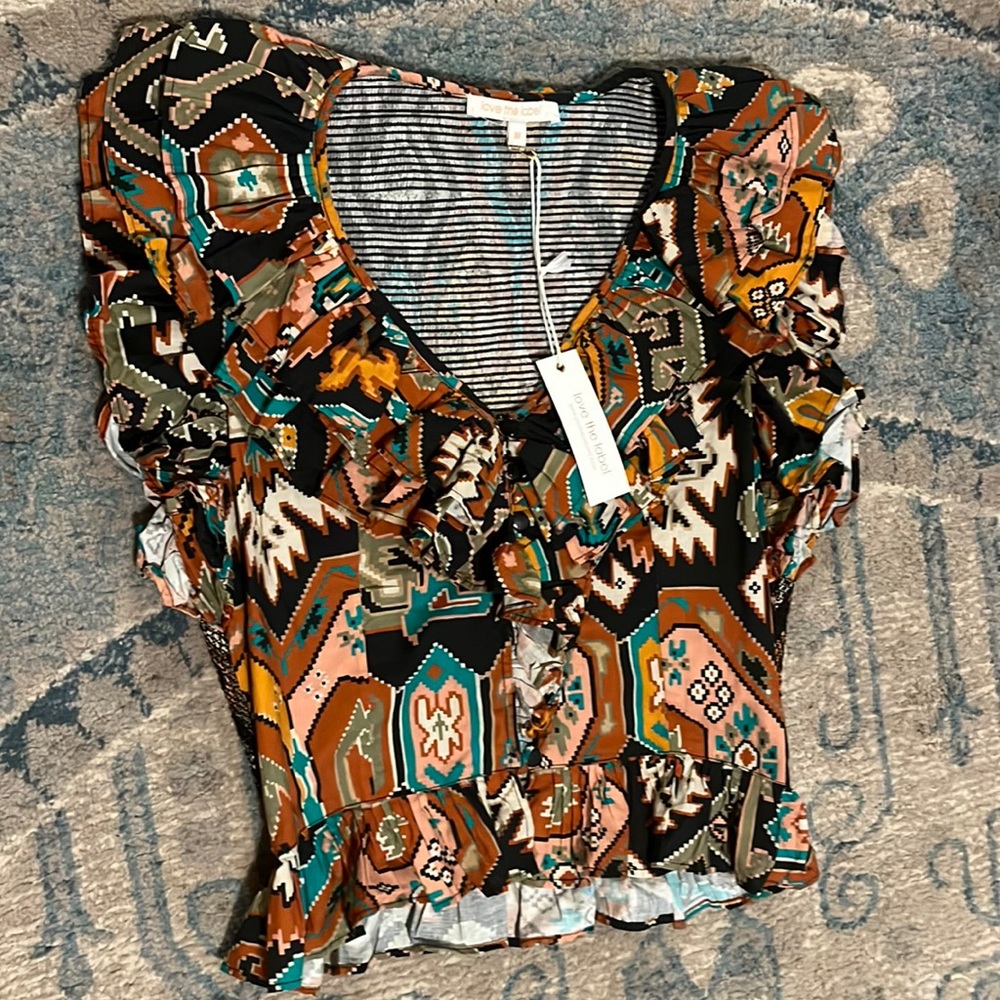 BNWT Love the Label Ruffle Top